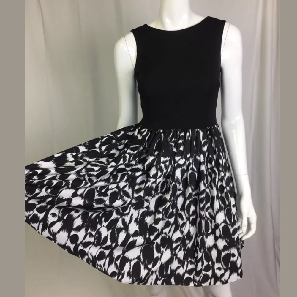 Aidan Mattox Flare Shift Printed Colorblock Dress - image 1